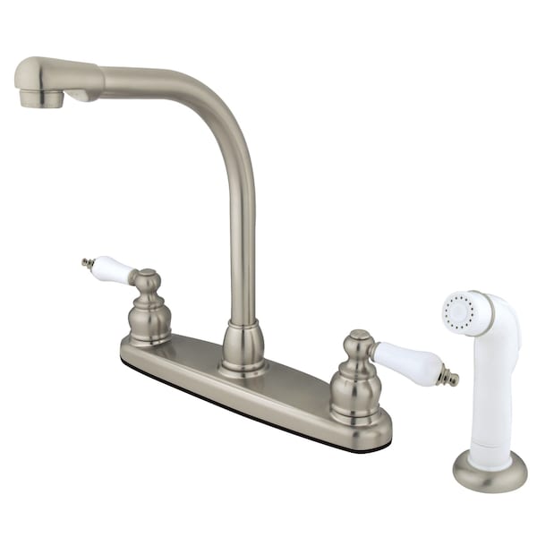 Victorian Centerset Kitchen Faucet, Brushed Nickel